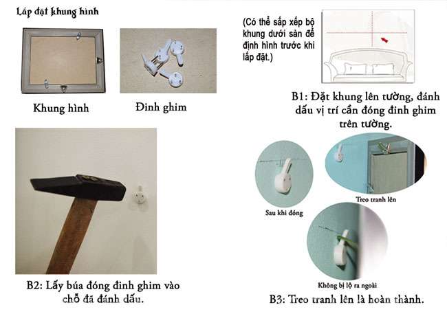 cách treo khung ảnh đơn giản