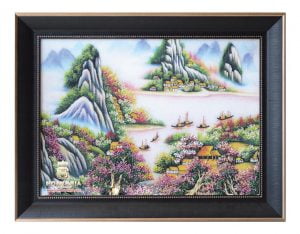 treo tranh đá quý sơn thủy