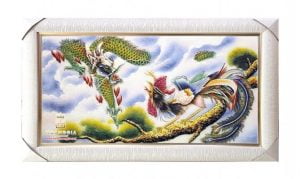 tranh đá quý long phụng
