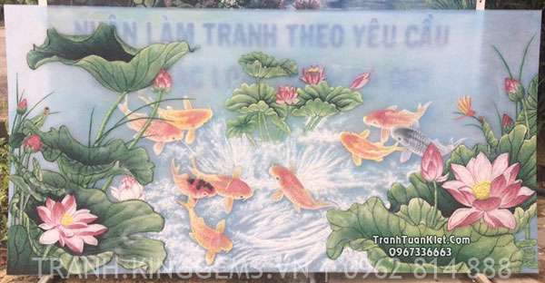 Bức tranh đá quý cửu ngư quần hội