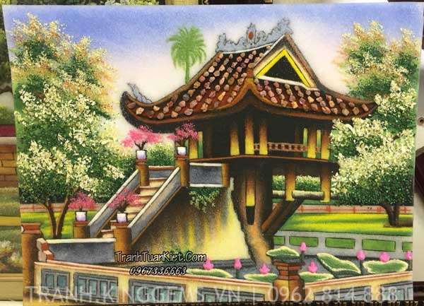 Tranh đá quý Chùa Một Cột