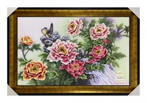 tranh đá quý hoa mẫu đơn