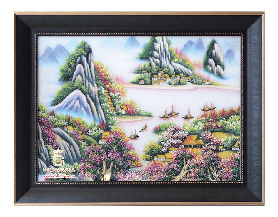 tranh đá quý sơn thủy hữu tình