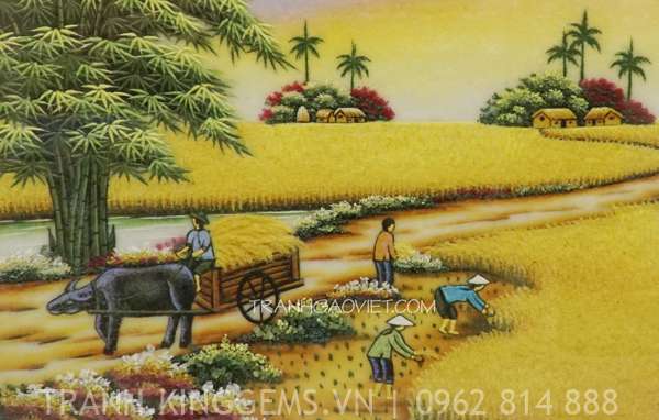 Tranh lang que Viet Nam dem den khong gian thien